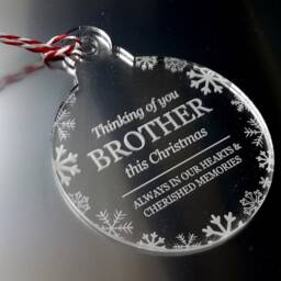 Memorial Christmas Ornament Engraved Acrylic Brother Remembrance - thumbnail 2