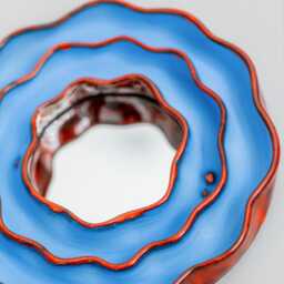 Ceramic Wall Art Flower Mirror Small Vanity Funky Wall Sculpture - thumbnail 3