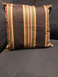 Brown, Tan, Olive Green, Burnt Red Pillow Cover, 16 X 16, Stripes, Waverly, Torino Espresso Upholstery Fabric, Suede - Gifts Under 35, Etsy - thumbnail 1