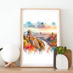 Bristol Poster Print Set - Of 3 Posters - Watercolour Picture Painting Wall Hanging Artwork Art UK Travel Decor - thumbnail 2