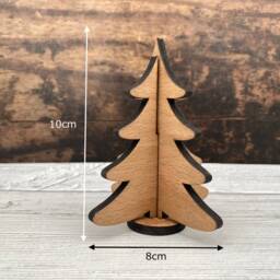 Wooden Christmas Tree, Decorations, Small Xmas Table Centrepiece, Ornament, Scandi Decoration, Freestanding - thumbnail 3