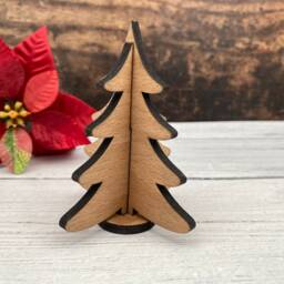 Wooden Christmas Tree, Decorations, Small Xmas Table Centrepiece, Ornament, Scandi Decoration, Freestanding - thumbnail 4