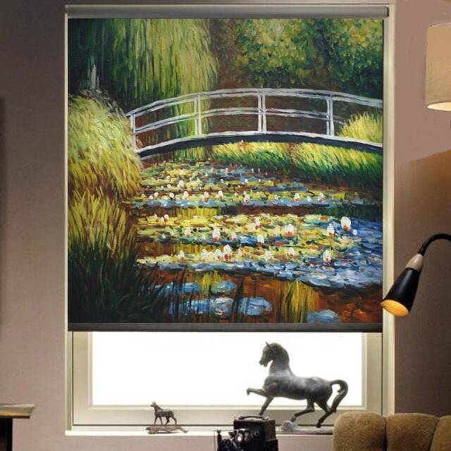 Claude Monet's The Water Lily Pond Amazing Artwork Custom Made Printed Window - Vnt35 Roller Blind Regular Or Blackout - image 1