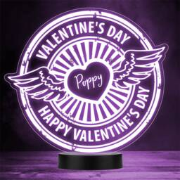 Happy Valentine's Day Stamp Angel Personalised Gift Colour Changing Night Light - thumbnail 1