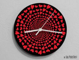 Heart Pattern Wall Clock - thumbnail 1