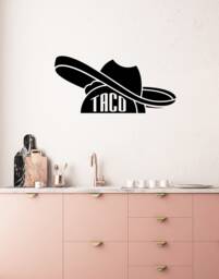 Taco Vinyl Wall Decal Sombrero Mexican Food Mexico Kitchen Decor Stickers Mural - #3111Di - thumbnail 1