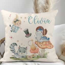 Personalised Alice in Wonderland Pillow Girls Nursery Decor - thumbnail 2