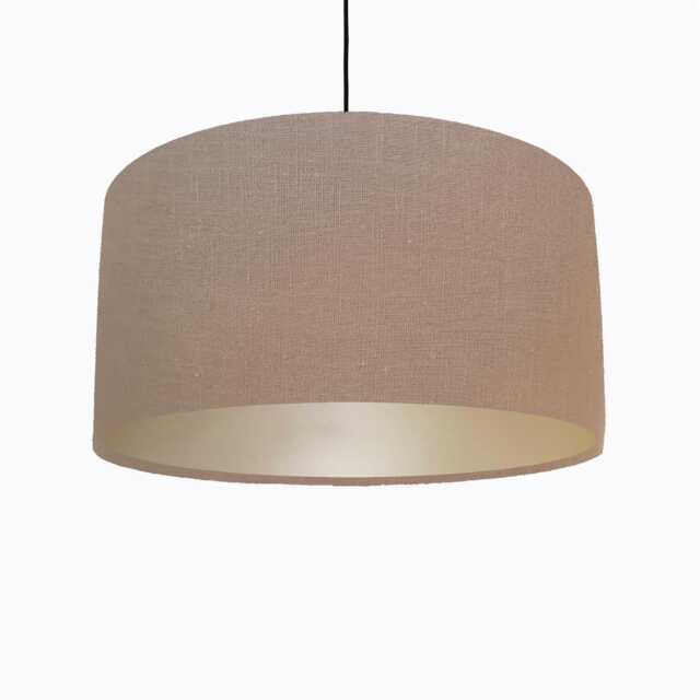 Hazelnut Brown Lampshade in Linen With Champagne Lining - image 1