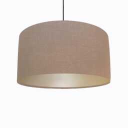 Hazelnut Brown Lampshade in Linen With Champagne Lining