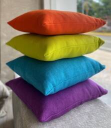 Outdoor Solid Pillow Cover - Orange, Green, Blue & Purple