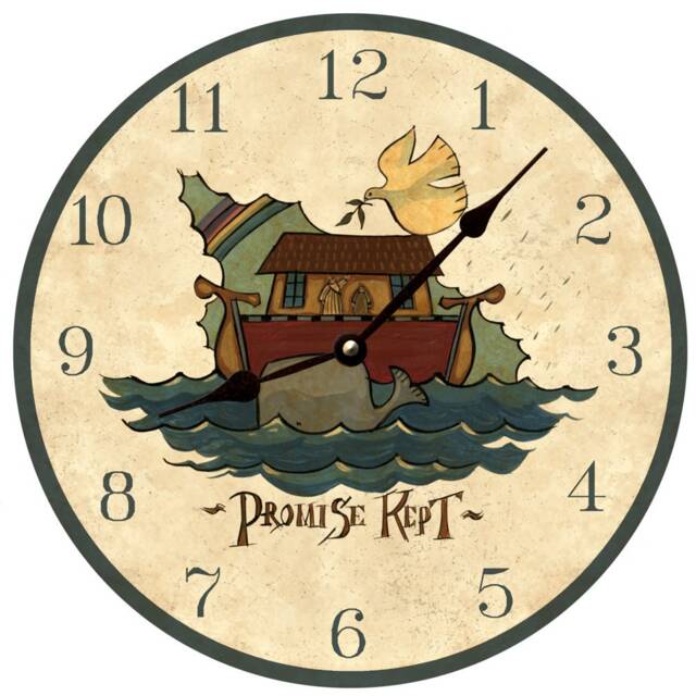Beautiful Folk Art Noah's Ark Clock - Handmade & Whimsical - image 1