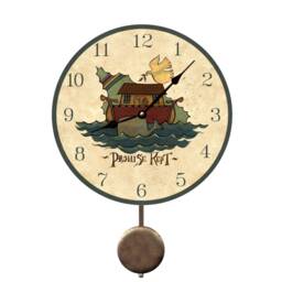 Beautiful Folk Art Noah's Ark Clock - Handmade & Whimsical - thumbnail 3
