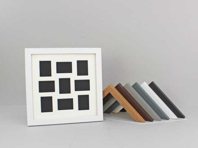 Instax Mini Multi Aperture Wooden Photo Frame. Holds Nine Instax Sized Photos. 25x25cm Wall Hanging. Shows Only - Not Border - image 1