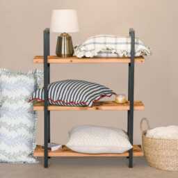 Satin Brass Bedside Table Lamp With Fabric Shade - thumbnail 3