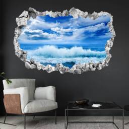 Sea Ocean Waves Sky Clouds Wall Decal Sticker Mural Poster Print Art Home Bedroom Office Decor Kr27 - thumbnail 3