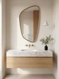Modern Brass Mirror - Elegant Organic Vanity Mirrors
