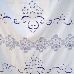 White Curtain With Handmade Atrante & Lace - Cottage Chic Mediterranean Style -Cotton 1651-1648 - thumbnail 3