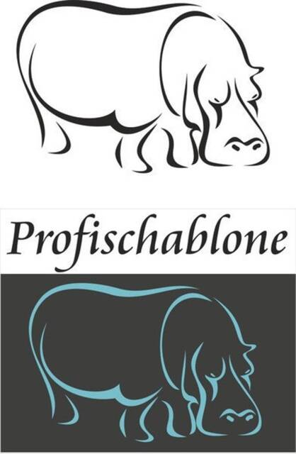 Painting Stencil, Children's Motif, Stencils, Wall Decor, Border, Decor - Hippopotamus - Sizes 29 X 20 cm, 58 40 87 60 cm