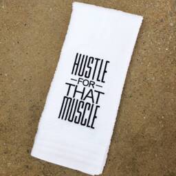 "Motivational Sweat Towel Fitness Gift For Gym Lovers, ""Hustle"