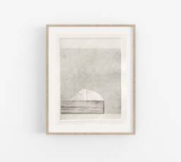 Original Abstract Monotype Print Gray Minimalist Landscape - 6.5x8.75 - thumbnail 1