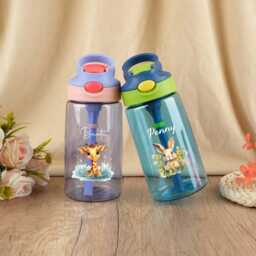 Personalized Kids Camp Cup, Custom Animal Design, Water Bottle, Back To School Drinkware, 17Oz - thumbnail 3