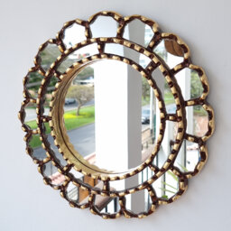 "Peruvian Mirrors ""Harmonious 30cm Gold" - thumbnail 1