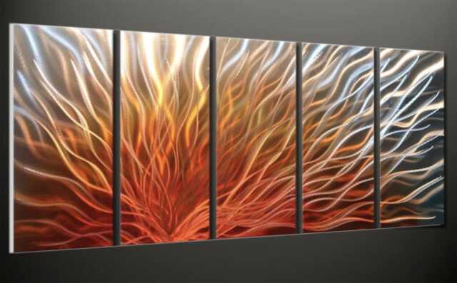 Abstract Metal Wall Art, Modern Sculpture Decor, Tomouk Art - image 1