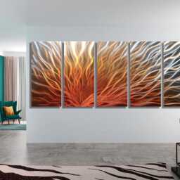 Abstract Metal Wall Art, Modern Sculpture Decor, Tomouk Art - thumbnail 4