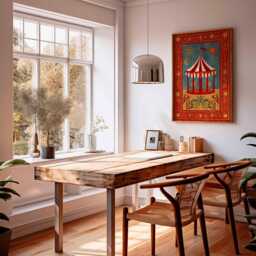 Vintage Circus Tent Art Print - Retro Carnival Wall Decor - thumbnail 3