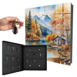 Mountain Autumn Key Cabinet For Home, Orange Box Watercolor Landscapes, Nature Lovers - thumbnail 1