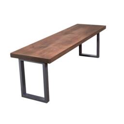 Rustic Garden Bench With Square Legs - Industrial Reclaimed Timber Style - thumbnail 3