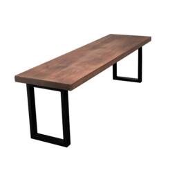 Rustic Garden Bench With Square Legs - Industrial Reclaimed Timber Style - thumbnail 2