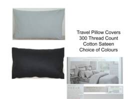 "10x16 Tempur Travel Pillow Cover White Grey Black Cotton Sateen Thread Count Small 40x26cm Gray Oblong Case Pillowcase 16""x10" - thumbnail 1