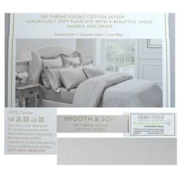 "10x16 Tempur Travel Pillow Cover White Grey Black Cotton Sateen Thread Count Small 40x26cm Gray Oblong Case Pillowcase 16""x10" - thumbnail 3