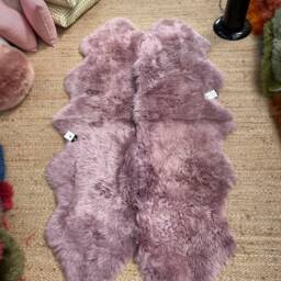 Dusky Mauve , Dusky Lilac Large Quad Rug Size Sheepskin Genuine Wool - thumbnail 2