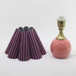 Handmade Dark Purple Striped Fabric Table Lamp For Home Gift-117# - thumbnail 2