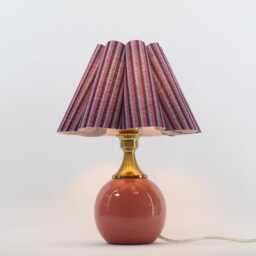 Handmade Dark Purple Striped Fabric Table Lamp For Home Gift-117# - thumbnail 4