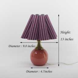 Handmade Dark Purple Striped Fabric Table Lamp For Home Gift-117# - thumbnail 3