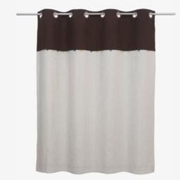 Baby Nursery Curtain Panel in Brown & Beige Pure Linen With Colourful Minimalist Blocks Organic Cotton & Blackout Lining. Custom Sizes - thumbnail 4