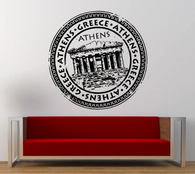 Athens Greece Stamp Wall Decal Sticker Vinyl Mural Leaving Bedroom Room Home Decor Free Shipping L317 - image 1