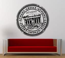 Athens Greece Stamp Wall Decal Sticker Vinyl Mural Leaving Bedroom Room Home Decor Free Shipping L317 - thumbnail 1