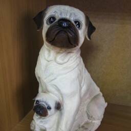 Pug Dog Figurine Funeral Keepsake Memorial Sculpture Pet Lover Gift Dog Puppy Family Garden Statue Large Animal Back Yard Decor Outdoor - thumbnail 2