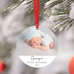 Personalised Baby's First Christmas Bauble - My 1st Tree Decoration Photo Xmas Gift - thumbnail 1