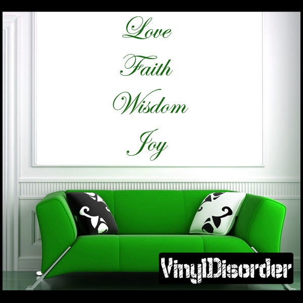 Love Faith Wisdom Joy - Vinyl Wall Decal Quotes Sticker Quotesjc022Et - image 1
