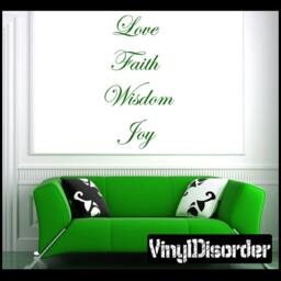 Love Faith Wisdom Joy - Vinyl Wall Decal Quotes Sticker Quotesjc022Et - thumbnail 1