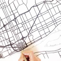 Detroit Map Street Michigan City Drawing Black & White - Art Print - thumbnail 4