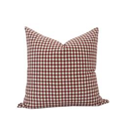 Mavis -- Dark Red Gingham Pillow Cover Burgundy Checkered Fall Plaid Moody - thumbnail 1