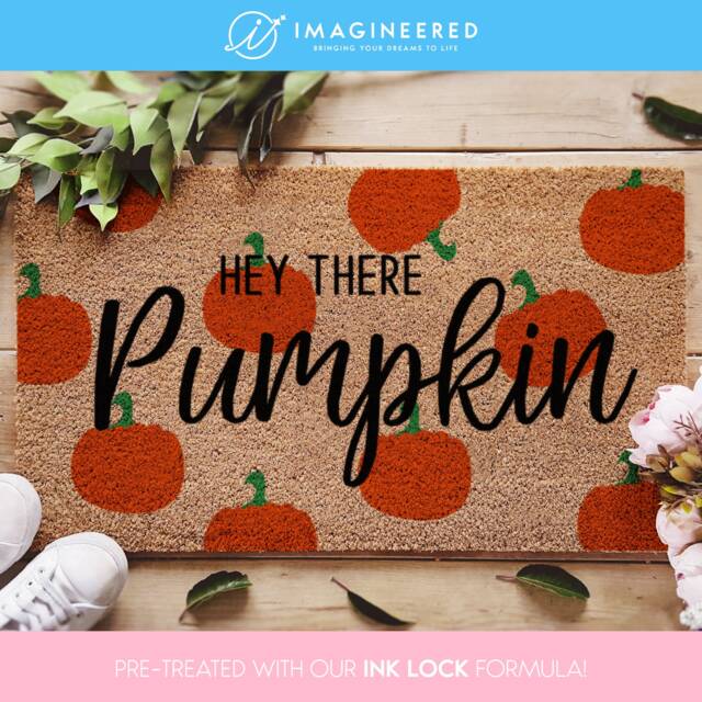 Hey There Pumpkin Doormat - Porch Decor Fall Hello Door Mat Decorations - image 1