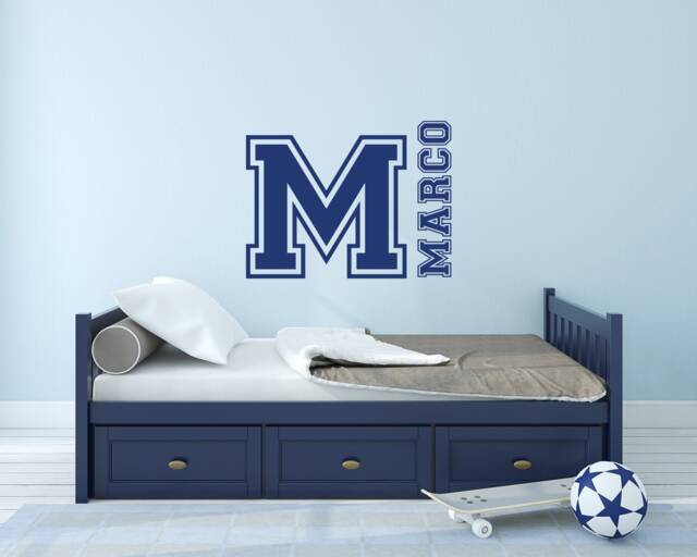 Personalized Name Wall Decal Collegiate Font, Custom Monogram Sticker P201 - image 1