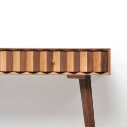 Mid Century Modern Walnut Console Table, Oak Drawer Fronts, Hallway Entryway Table - thumbnail 3
